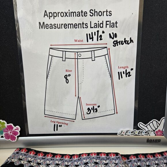 LOFT Black Embroidered Shorts Size 00 NWT Boho Floral Trim - Picture 11 of 11